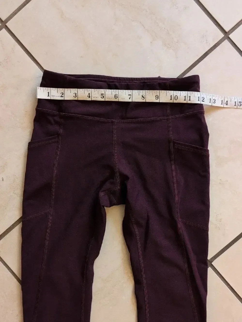 Lululemon Tight Stuff II Leggings Dark Adobe Plum Purple Reflective Size 4